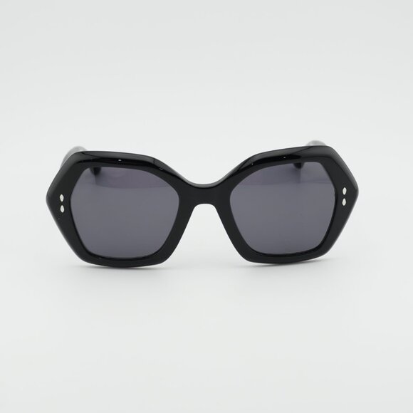 Isabel Marant IM 0107/G/S 0807 IR Sunglasses Black Geometric Frame, Grey Lenses main image 4